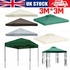 3x3M Garden Gazebo Top Cover Canopy Replacement Pavilion Roof 1 Tier 2 Tier GB