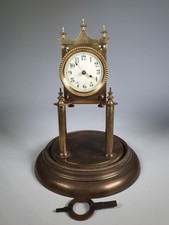 Badische Uhrenfabrik Brass torsion anniversary mantel timepiece Vintage Or Antiq