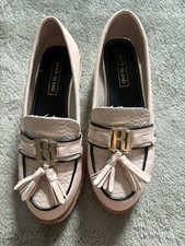 River Island Beige Loafer Style Shoes Size 4 Tassle