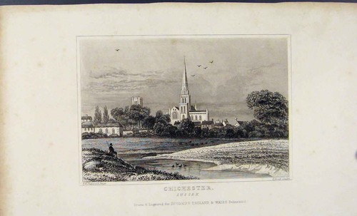 Original old antique print - old,