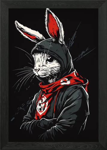 Hooded rabbit character - hooded,