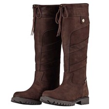 Unisex Kids Country Boots Equestrian Horse Riding Leather Chocolate Child Shoes