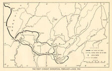 1st Chindit Expedition, February-June 1943. World War 2. Burma Myanmar 1954 map