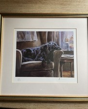 Mick Cawston Limited Edition Signed Print 189/500 Black Flat-Coat Retriever