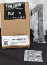 HASWARE House Number Sign 6 Inch (15 cm) Vintage Style Aged Bronze Finish Door