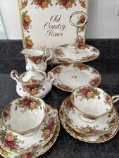Royal Albert Old Country Roses 2 Tier Cake Stand, Peony Trio, Jug, Sugar Bowl
