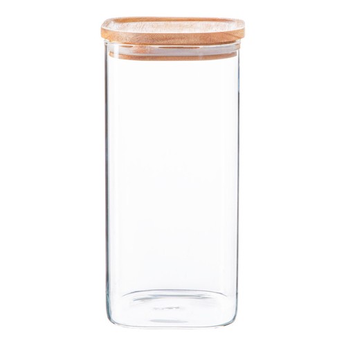 Square glass storage jars with - storage,