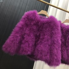 Womens Genuine Ostrich Feather