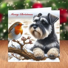 Miniature Schnauzer Dog Christmas Card