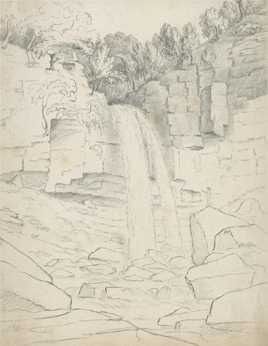 Melincourt falls wales 1834 - wales,