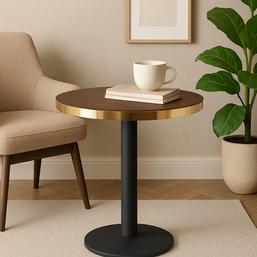Solis 70cm round walnut - 70cm,