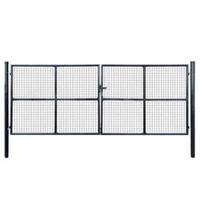 Mesh Garden Gate Galvanised Steel 400x150  Grey W3E8