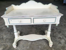 Antique Repro Painted Washstand Desk Hall Server Dressing Table Drawers Bun Feet