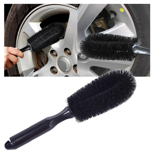 Car alloy wheel cleaning - wheel, brush