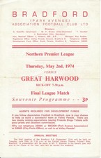 Bradford PA v Great Harwood 1973/1974 - Park Avenue last game before liquidation