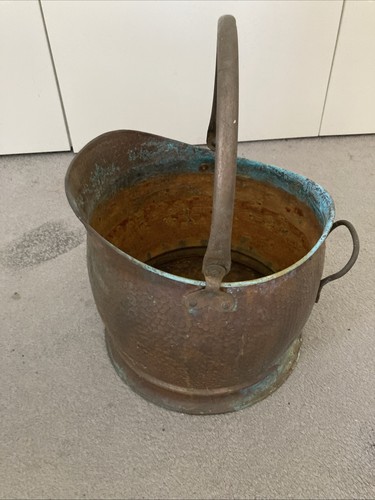 Copper coal bucket with - bucket,
