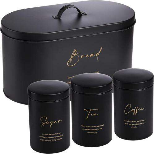 4pc metal bread box set - 4pc, with