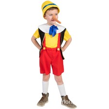 Kids Pinocchio Costume Boys Disney Funny Pinocchio Cosplay Costume Nose Hat
