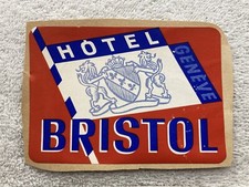 Vintage 1930s 1940s 1950sTravel Luggage Decal Sticker Hotel Bristol Oslo Norway