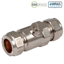 Full Bore 15mm Isolating Valve Chrome Plated WRAS Approved Isolator Stop Valve