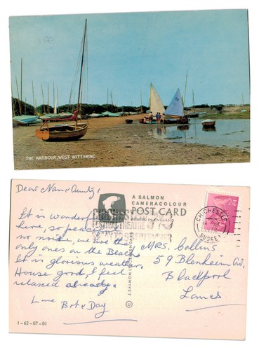 Postcard the harbour west - -,