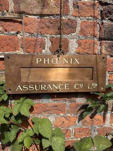 Antique brass letterbox - brass,