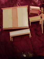 1970s Plastic Pink Wardrobe And Bedside Cabinets And Dressing Table