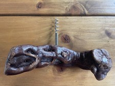 Vintage French Grapevine Corkscrew - Burl Wood Handle - Wine Bottle Opener - VGC