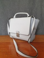 Zara Women's Powder Blue Faux Leather/Suede Winged Tote Bag