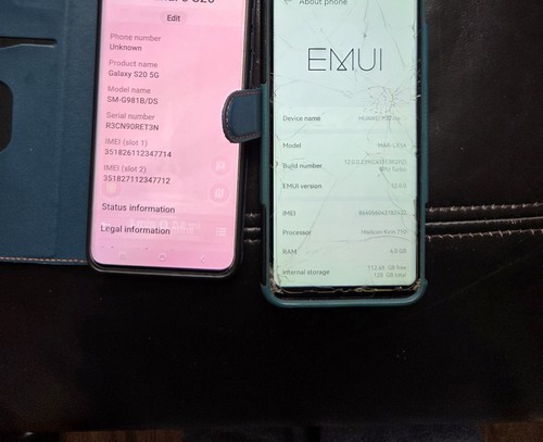 S20 and huawei phone - and,
