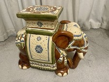 Large Vintage Indian  Ornate Ceramic Elephant Novelty Table/Ornament