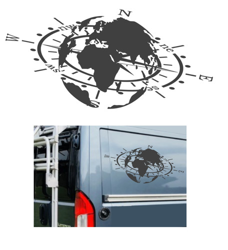 Compass globe sticker - compass, wind