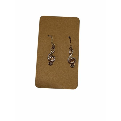Gold treble clef - treble, dangle