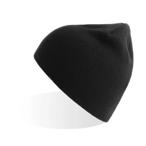 Black knitted beanie - knitted,