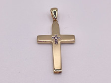 14ct Gold Cubic Cross Pendant. Goldmine Jewellers.