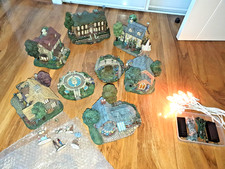 Thomas Kinkade Hawthorne Village Lighted Lamplight Collection of 6 with lamps +