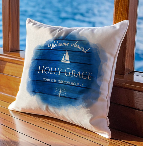 Personalised boat cushion - boat,