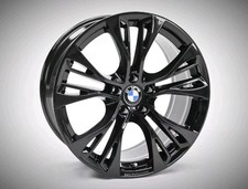 GENUINE BMW X5 X6 FRONT 21" INCH 599M PERFORMANCE GLOSS BLACK ALLOY WHEELS x1