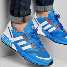 adidas ZX 1K Boost Light Blue White Orange H68720 Men's Running Shoes Size 13