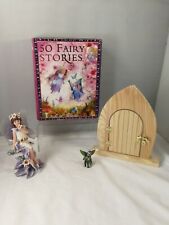 Mystic Bundle 2 Fairy Figurines 1 Book With 50 Fairy Stories & Wooden Fairy Door
