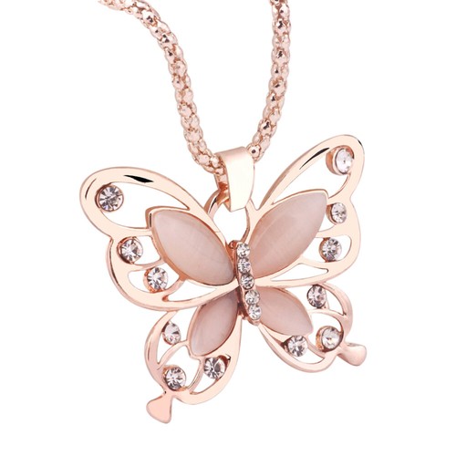 Butterfly long sweater chain - sweater,