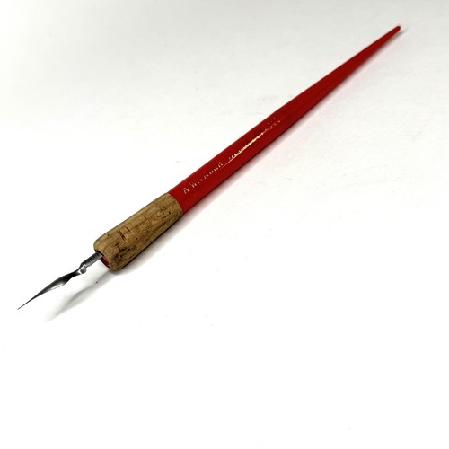Red plastic vintage dip pen - plastic,