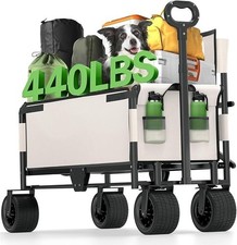 Festival Trolley on Wheels FOR AUCTION Folding Garden Off-white Extra Wide Wheel