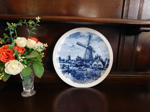 Vintage delft blauw wall plate - vintage,