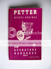 PETTER PJW Diesel Engine Operators Handbook c1970 #327158 - Issue 6