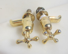 Antique Brass Taps Sink Basin Caps Vintage Old Faucet