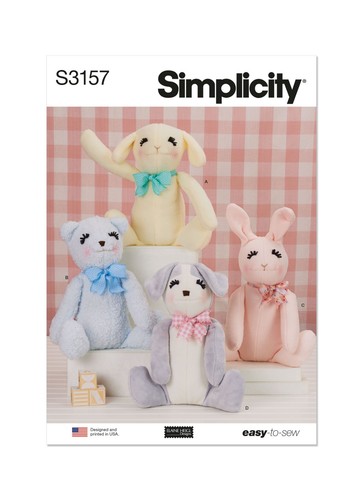 Simplicity 3157 plush animals - 3157,