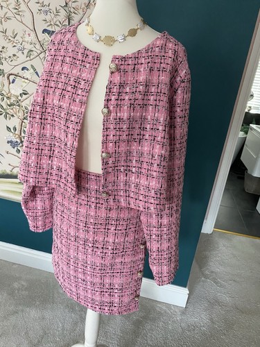 Skirt suit plaid tweed - suit,