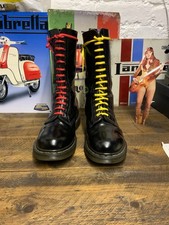 1914 14 HOLE DR MARTENS BOOTS UK 10 BLACK LEATHER SCOOTER PUNK GOTH GREAT TREAD