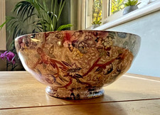 Vintage Maling Chestnut Chintz Floral Pattern Lustre Bowl #6527